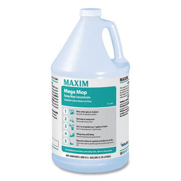 Maxim® Mega Mop Damp Mop Concentrate, Lemon Scent, 1 Gal Bottle, 4-carton freeshipping - TVN Wholesale